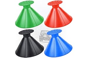 Vegepeel Round Magical Ice Scrapers for Car Windshield,4 Pcs Colorful Ice Scraper Windshield Magic Snow Scraper Funnel Scrape Snow Removal