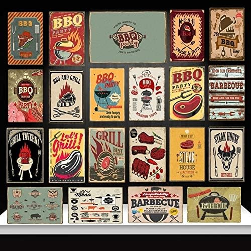 Amazon Com Heigudan Bbq Gril Party Zone Retro Plaque Steak House
