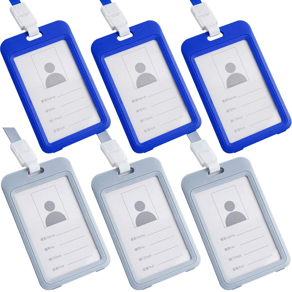 Badge Holder CHEPL ID Badge Card Holder Vertical Business Neck Card Holder Card Holder with Lanyard for Office, Exhibition and Business