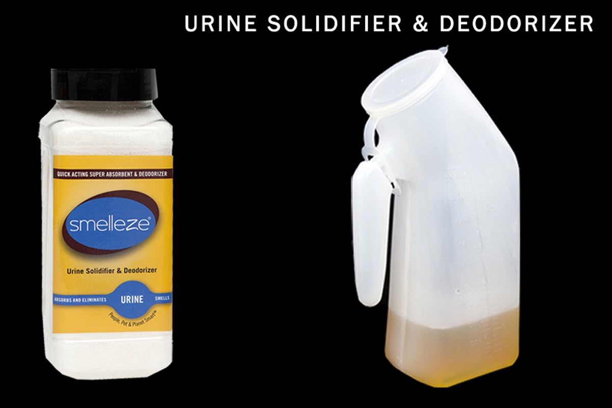 SMELLEZE Urine Super Absorbent, Solidifier & Deodorizer: 2 lb. Granules Rapidly Solidifies Urine & Diarrhea in Pet Loo, Dog Litter Box, Pet Potty Trainer, Portable Urinals/Toilets, Bedpans, etc.: Health & Personal Care