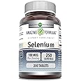 Amazing Formulas Selenium Supplement | 100 Mcg Per Serving | 250 Tablets | Non-GMO | Gluten Free | Made in USA