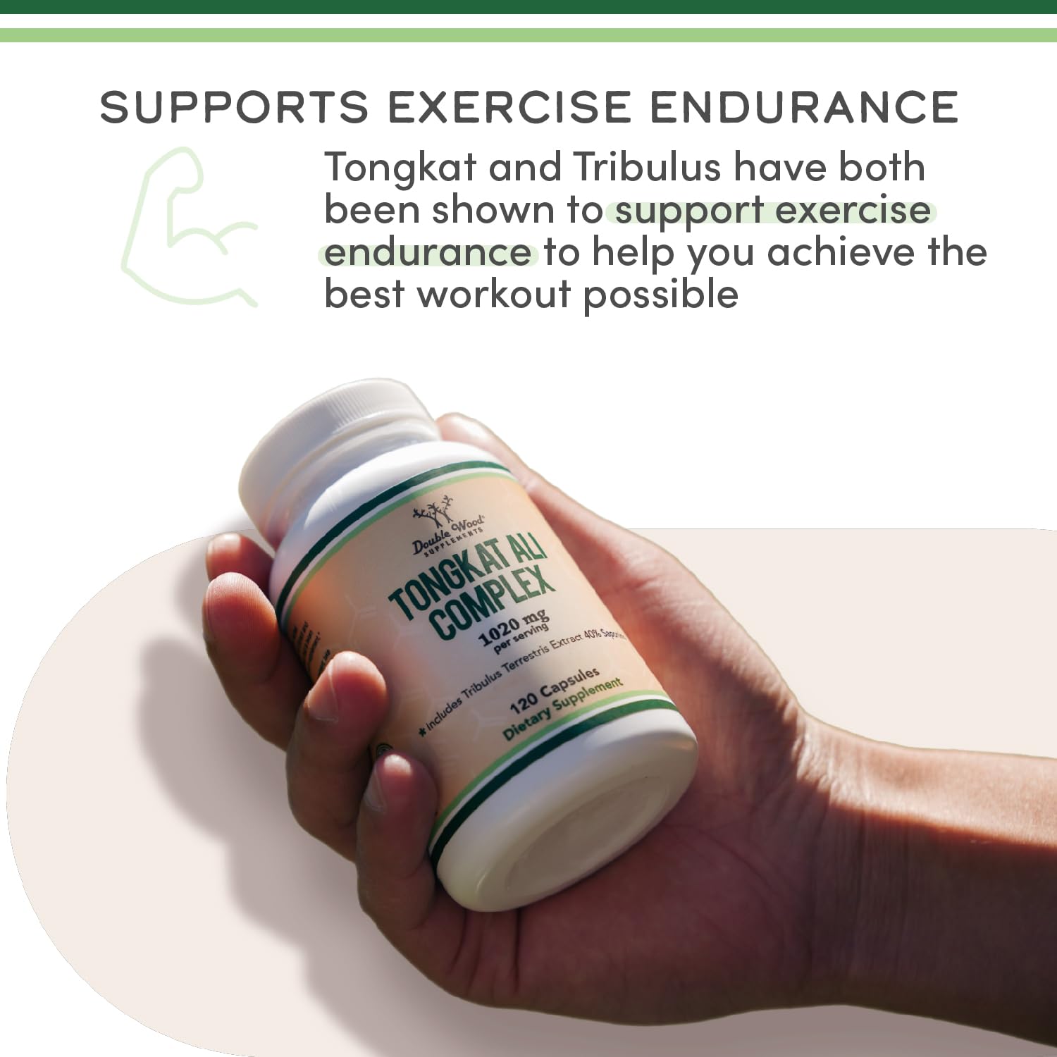 Tongkat Ali Extract 200 to 1 for Men (Longjack) Eurycoma Longifolia, 1000mg per Serving, 120 Capsules - Men's Health Support with 20mg Tribulus Terrestris (Third Party Tested) by Double Wood