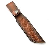 Nunadano Leather Knife Sheath Fixed Blade Straight Knife Sheath Waist Scabbard Pouch EDC Outdoor Hunting Camping Fit for 5.12" Blade Decor Gift