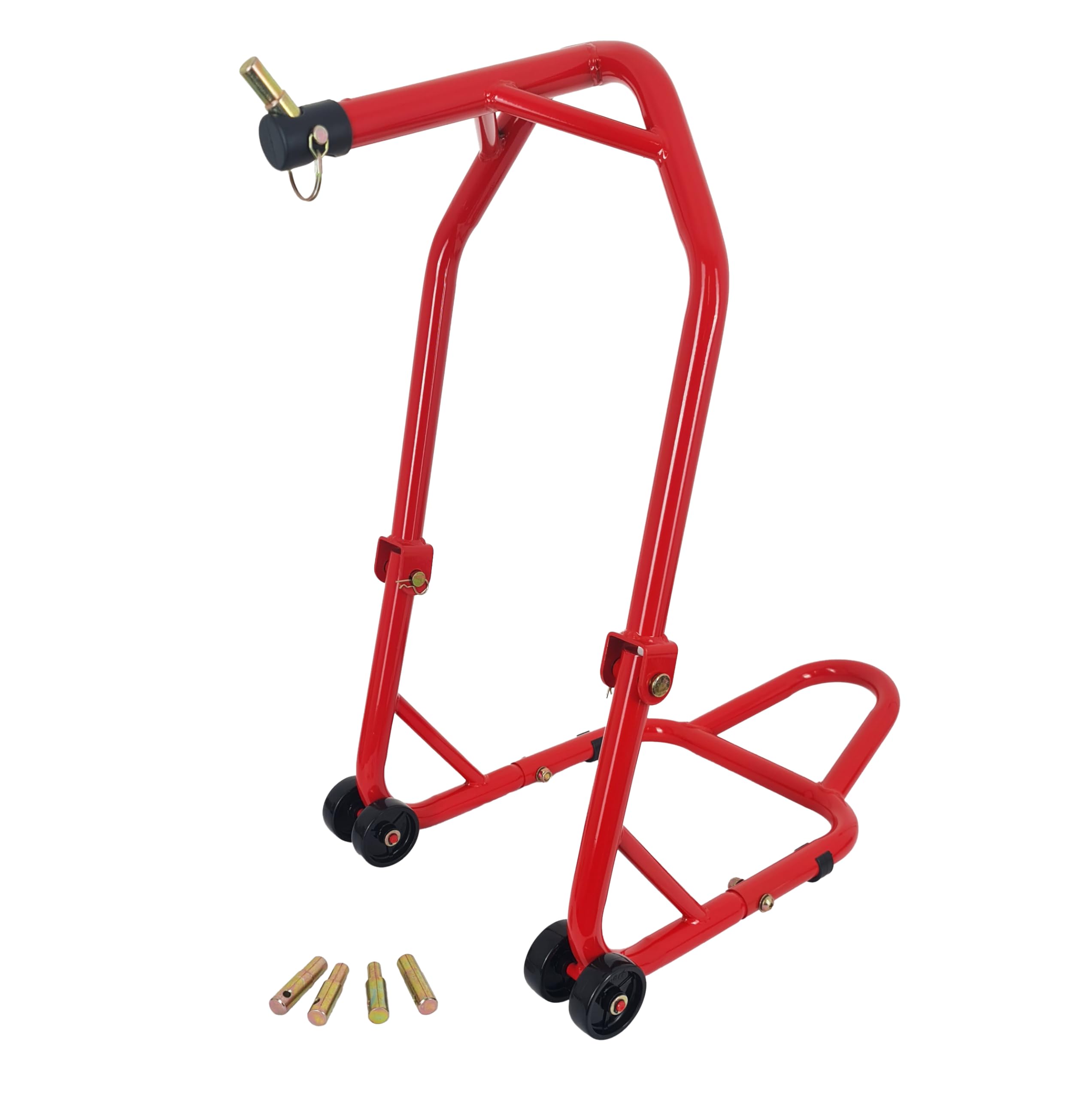 BIKETEK Motorcycle Front Head Lift Paddock Stand | Steering Head Pin Lift | Includes 5 Pins (13–18mm) | Heavy-Duty Front Headstock Stand for Maintenance, Repairs & Cleaning