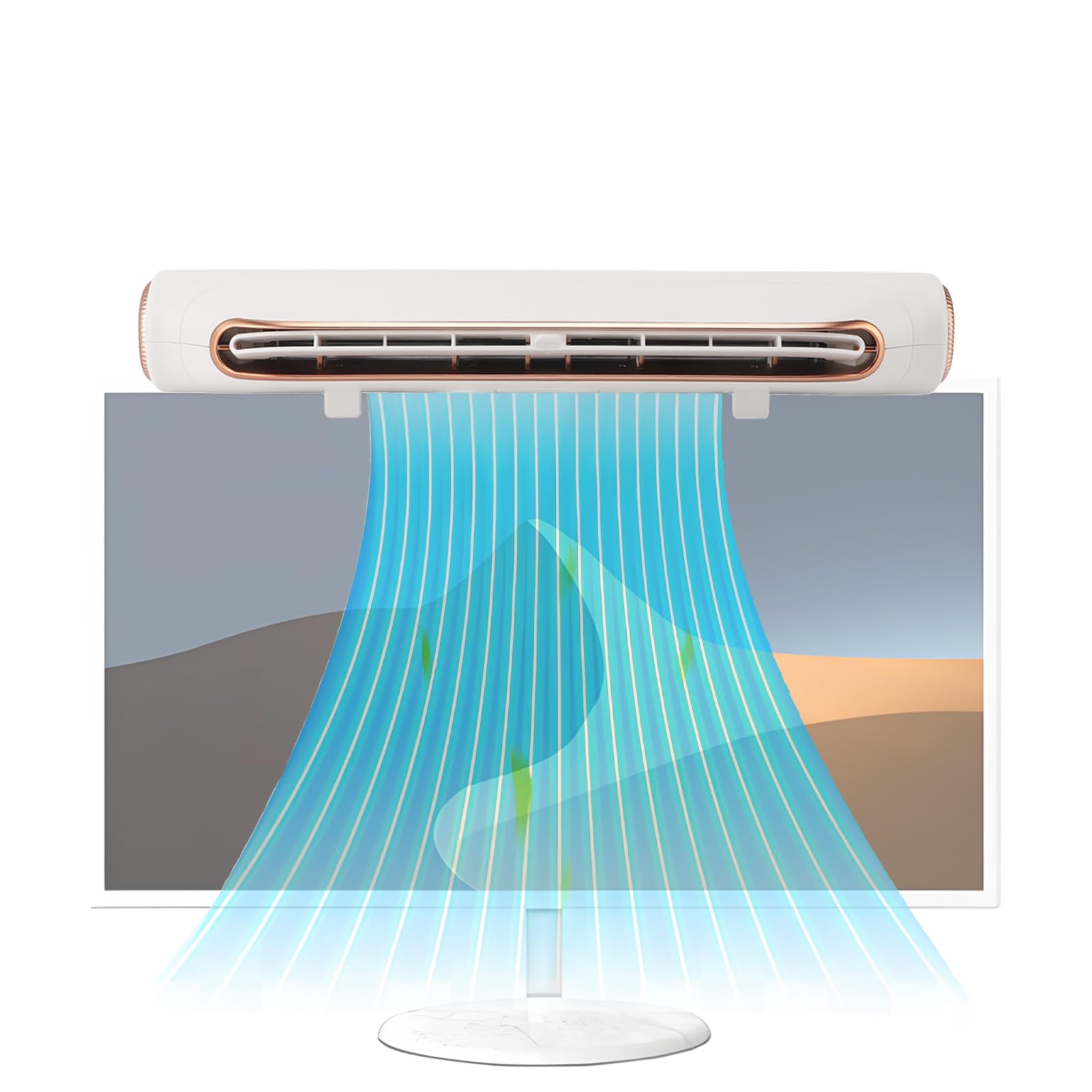 Monitor Clip on Fan,Portable 3 Speed Quiet Bladeless Desk Fan ...