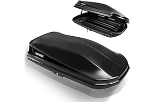 DVASOVIO Heavy-Duty Rooftop Cargo Box, Weather-Resistant Hard-Shell Roof Storage Box with Security Locks, 130 LBS Capacity, 14 Cubic Ft, 62.2" L x 31.1" W x 15" H, Black
