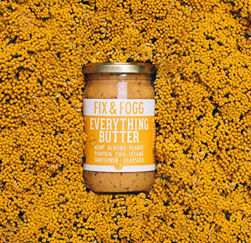 Fix & Fogg Everything Butter (13.2 oz) All Natural and Handmade in New Zealand. Vegan, Keto Friendly. Eight Healthy Nuts & Seeds in a Glass Jar and Beautifully Designed Cardboard Gift Canister