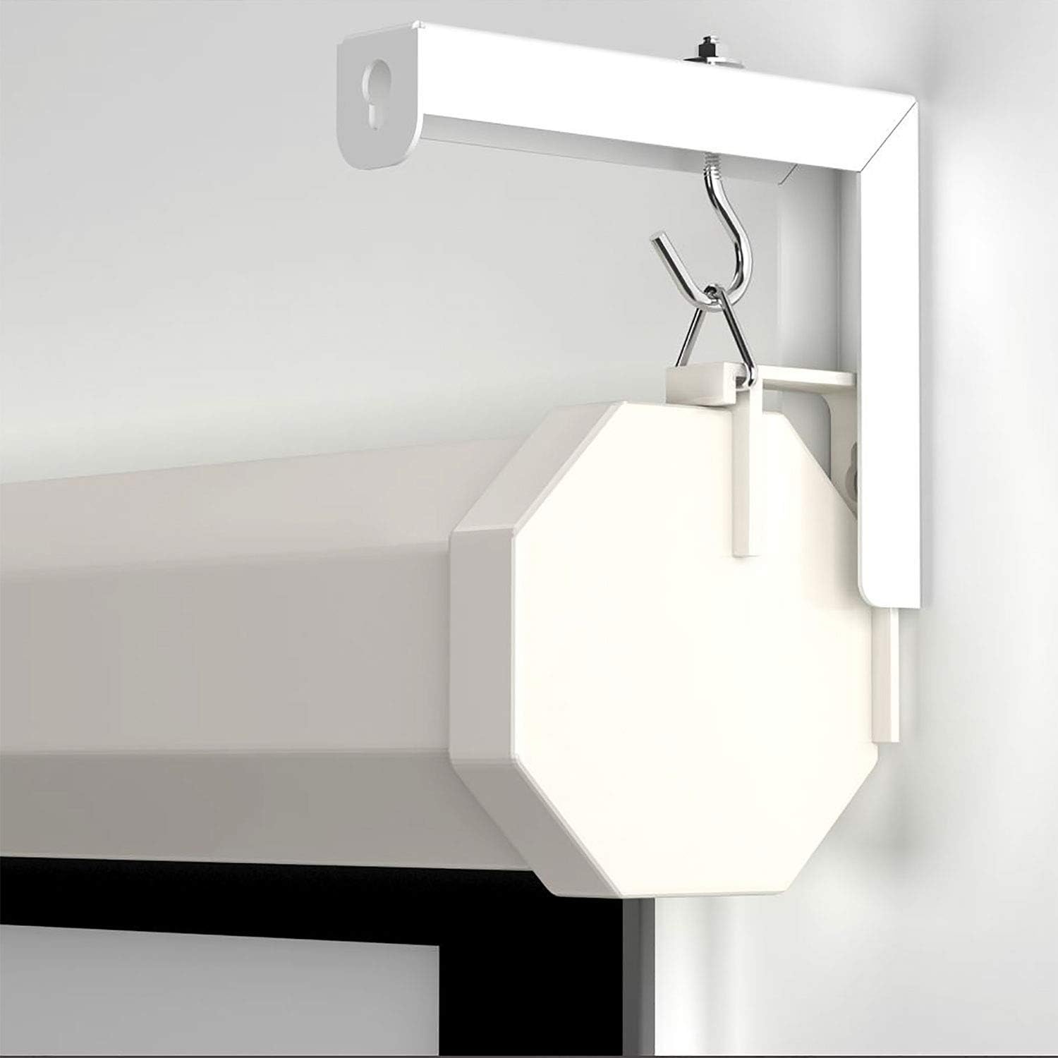 Universal Projector Screen L-Bracket Wall Hanging Mount 6 inch Adjustable Extension with Hook Manual, Spectrum and Perfect Screen Placement up to 66 lbs, 30 kg (PSM001), White: Electronics