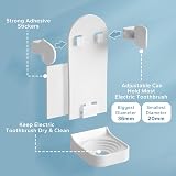 HOMMAND Electric Toothbrush Holder 4 Pack Wall Mounted, 3M Adhesive view 2