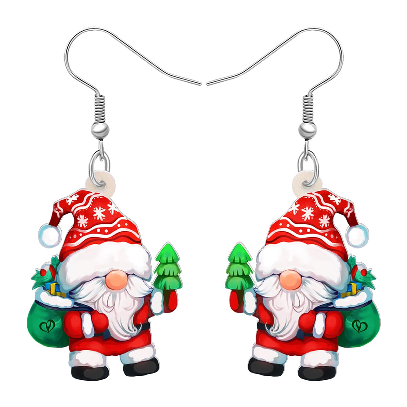 LONYOO Christmas Santa Claus Earrings Dangle Charms Christmas Jewellery for Women Girls Festival Gifts (Multi)