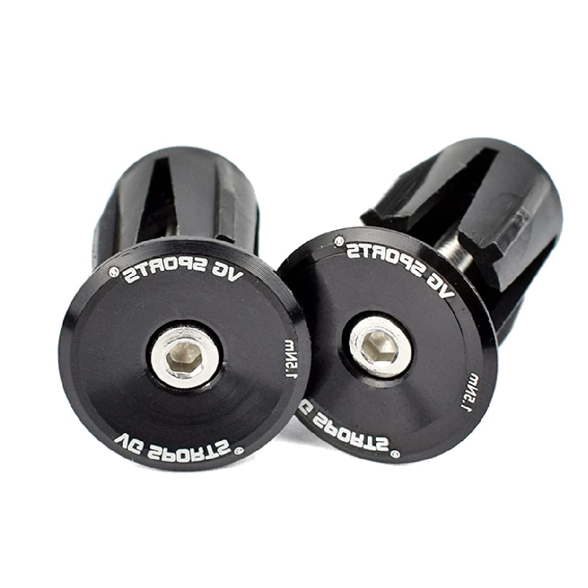 Azarxis Bike Handlebar Bar End Plugs Caps Aluminum Alloy Bicycle Handle Bar Ends 2 Pack for Road Bike Mountain Bike MTB BMX Fixie (Black, 23.5mm)