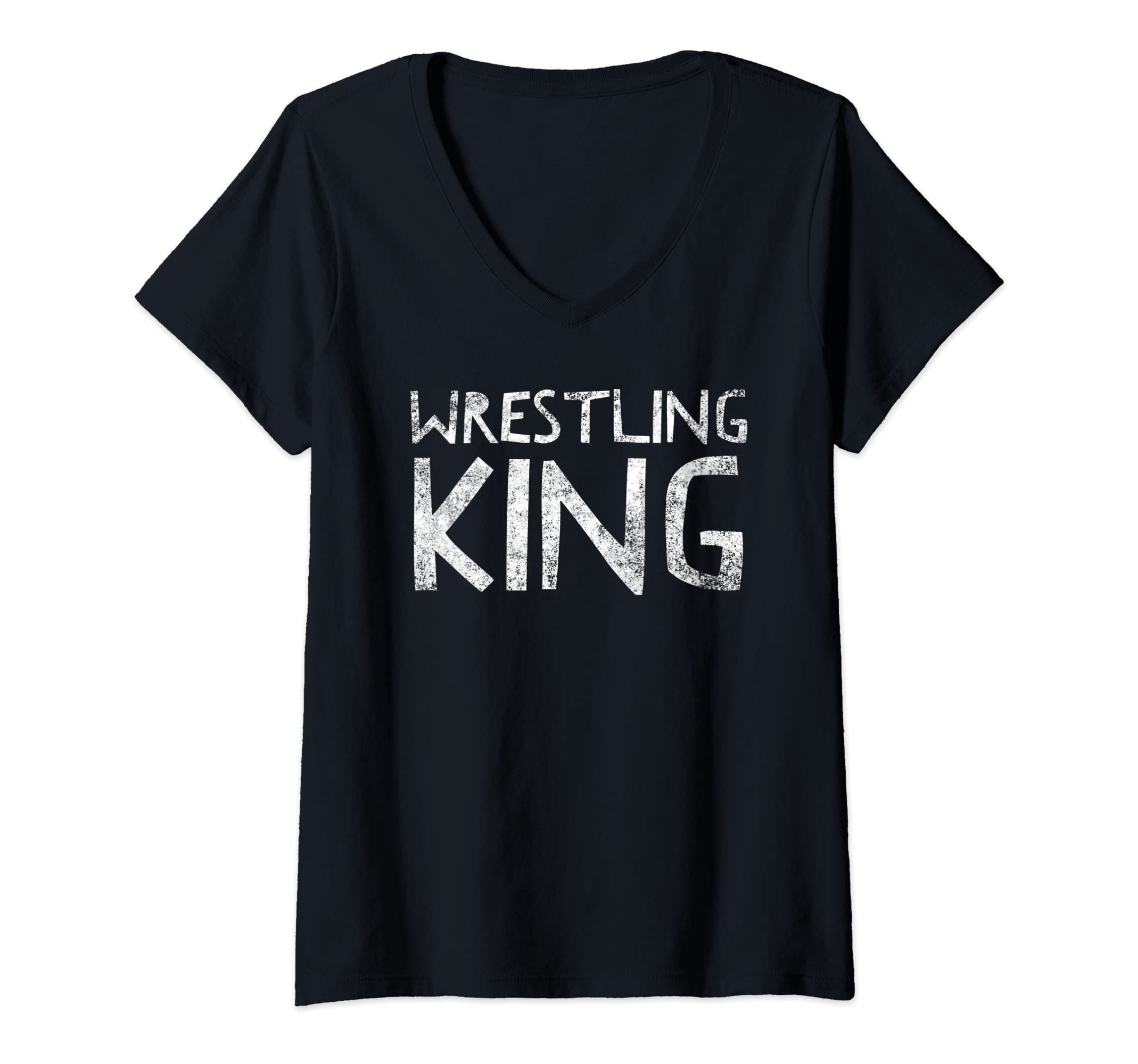 Womens Wrestling King - Champ - Wrestling Winner Lover Quote V-Neck T-Shirt