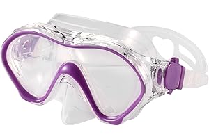 Fpxnb Kids Swim Mask, Swimming Goggles with Nose Cover, Snorkel Mask Diving Mask for Scuba Snorkeling, Anti-Fog Lens Waterproof Socket 180° View Angle Face Mask for Youth Children Junior Teens