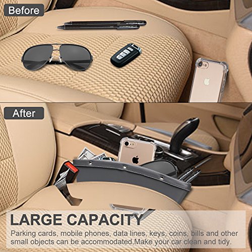 Car Seat Catcher,Topist Catch Caddy Seat Pocket Catcher Leather Auto