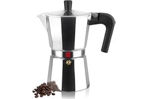 MAGEFESA Kenia Stovetop Espresso Moka Pot, 9-Cup/15 oz, Italian Coffee Maker for Cuban Coffee, Extra-Thick Aluminum, Heat-Resistant Handle, Safe & Easy-to-Use, Greca Coffee Maker