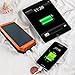 Solar Power Bank, PowerGreen10000mAh Solar Charger 2-Port USB - External Battery Pack Charger for iPhone 6/6s,Andriod,HTC and More (Orange)