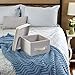 Household Essentials 111 Storage Box with Lid and Handle - Natural Beige Canvas - Medium,Natural Trim