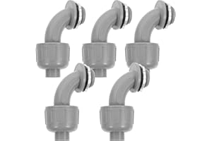 Luxshiny 5pcs 1/2 Inch PVC Waterproof 90 Degree Angled Electrical Conduit Connector Fittings for Home