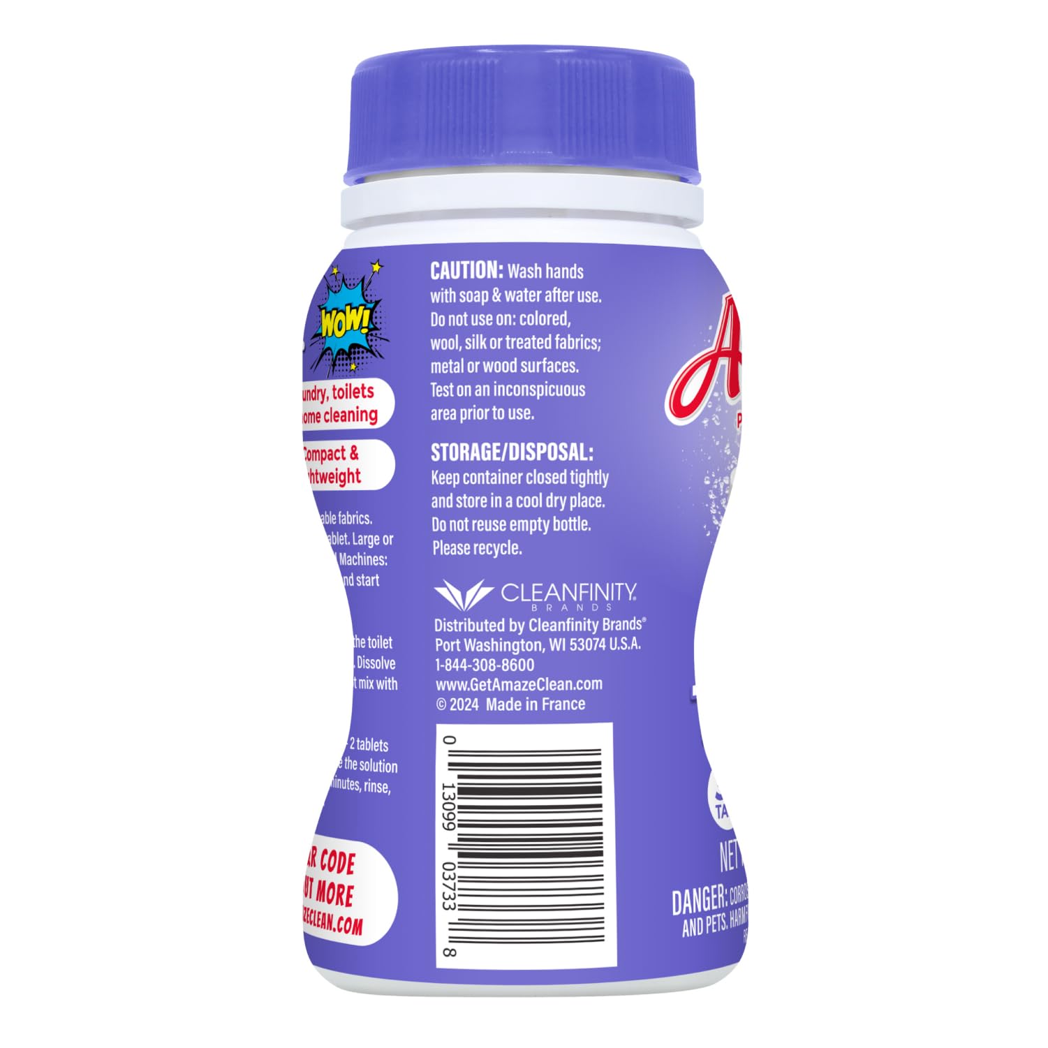 AMAZE Ultra Concentrated Bleach Tablets [32 tablets] - Lavender Scent - for Laundry, Toilet, and Multipurpose Home Cleaning. No Splash Liquid Bleach Alternative