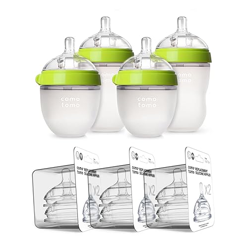 Comotomo Baby Bottle Bundle, Green, (7 Piece Set) in Oman Whizz