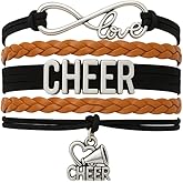 Sportybella - Cheer Bracelet- Cheerleading Charm Infinity Bracelet- Cheer Jewelry - Gift For Cheerleader, Cheer Team.