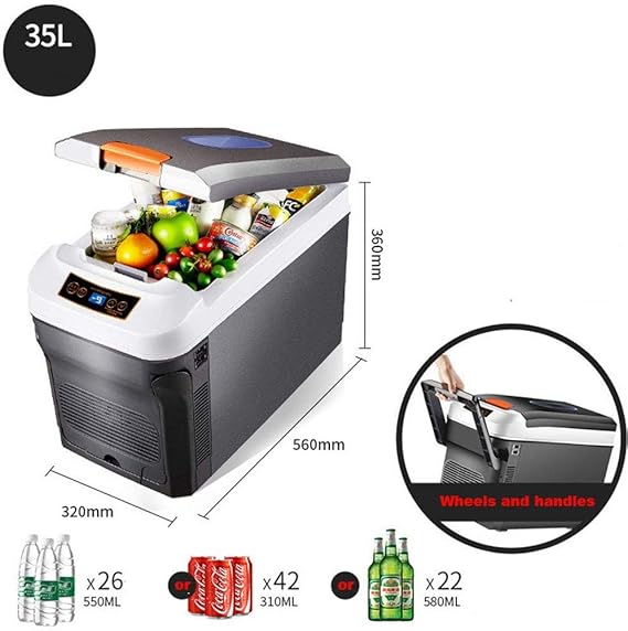 Dljyy Nevera 35L refrigerador del Coche de Gran Capacidad con ...
