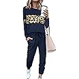 PRETTYGARDEN Women's Color Block 2 Piece Tracksuit Crewneck Long Sleeve Tops Long Sweatpants Outfits Lounge Sets