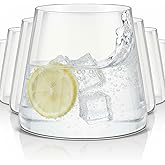 Zubebe Set of 10 Stemless Wine Glass 12 oz Glass Cups for Red & White Wine Modern Drinking Dishwasher Safe Gifts for Christmas