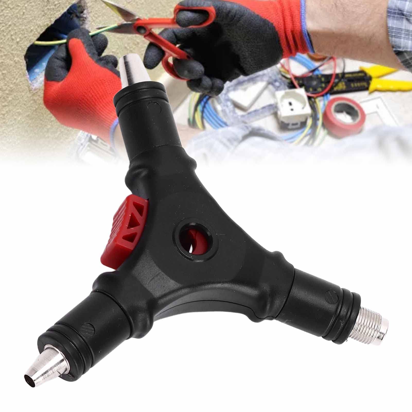 4 in 1 F Connector Wire Stripper Compression Tool Coaxial Cable Wire Stripper F Connector Installation Tool Coaxial Universal Stripping Tool for RG59 RG6 Coaxial Cable