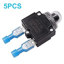 mxuteuk 5Pcs 15Amp Circuit Breakers Push Button