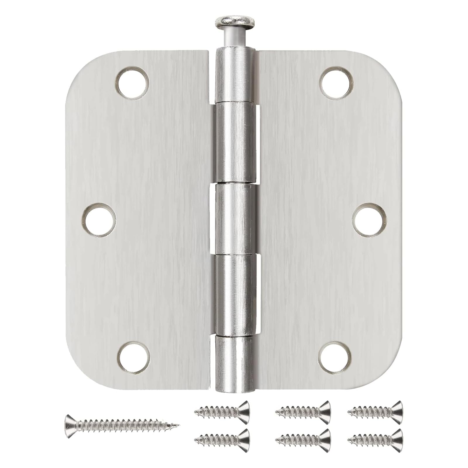 JIW 24 Pack Brushed Nickel Door Hinges 3 1/2 Interior Door Hinges Satin Nickel 3.5 Inch with 5/8” Radius Corners Image
