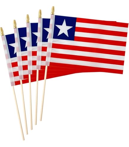 Flagline Portachiavi Liberia In Lucite - Bandiera Rosso/Bianco/Blu 3,8 X 3,8 Cm