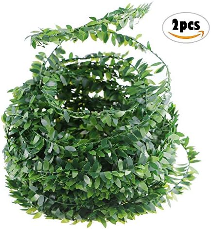 2PCS Acmer 7.5M Fake Vine for Wedding Party Ceremony Headbands,Artificial Ivy Garland Foliage Green Leaves