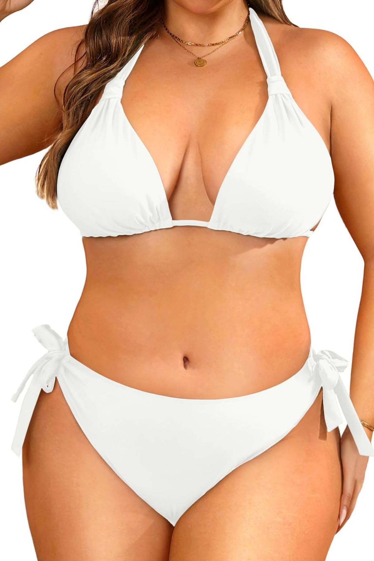 Women Plus Size Bikini Set - Two Piece Triangle
