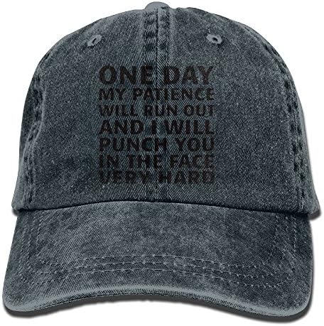 YYxin2xu One Day My Patience Will Run Out Hat Snap-Back Hip-Hop Cap Baseball Hat Head-Wear Cotton Trucker Hats Navy