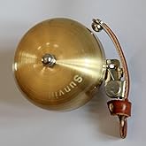 Sunviil Bike Bell Brass Bicycle Bell Produces a Clear resonant Sound, with Leather Finger Protection, Suitable for Handle 22.2-31.8mm City Bike Cruiser Road Bike Mountain Bike