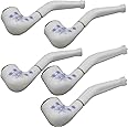 VOVCIG Mini Pipes 5 Set Cigar Pipes With Bag Durable Pipes(White)