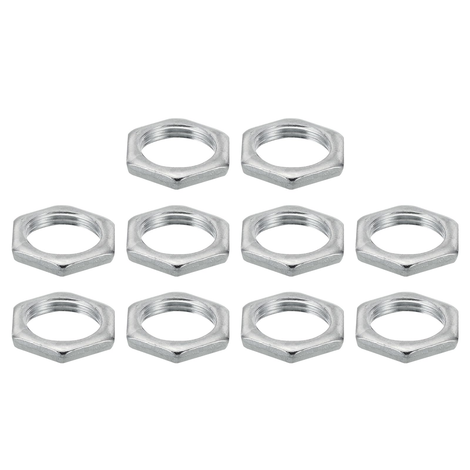 PATIKIL M13x1.0 Steel Hex Nuts, 10 Pack Metric Thread Zinc Plated Finished Hardware Nuts Screw Bolt Fasteners for Lamps Machinery Repair 3mm Height