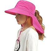 Kids Sun Hat Outdoor UPF 50+ Kids Hat for Boys Girls Bucket Hat with Wide Brim Neck Flap for Fishing Beach Safari