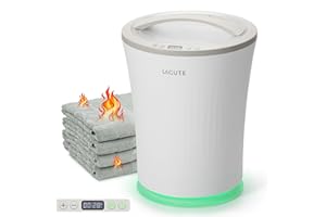 Lagute Warmers Bucket for Bathroom with Timer 24 Hours Delay Time, Hot Towel Heater with Warning Alarm RGB Light, Greige