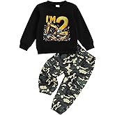 WZTYYDS Toddler Baby Boy 1 2 3 4 Year Old Birthday Outfit Excavator Long Sleeve Sweatshirt Camouflage Pants Fall Clothes