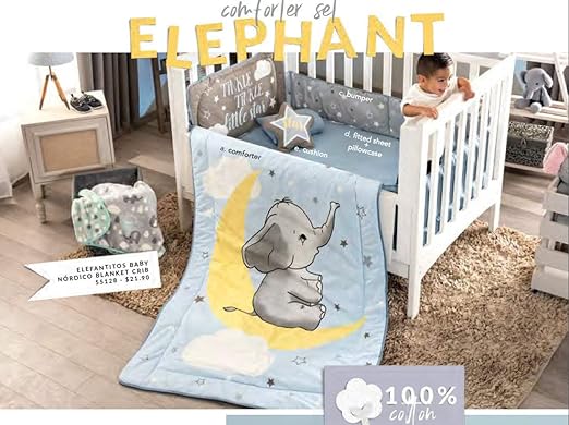 boy elephant crib bedding