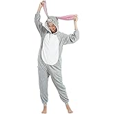 ABENCA Fleece Unicorn Onesie Pajamas for Women Adult Cartoon Animal Christmas Halloween Cosplay Onepiece Costume