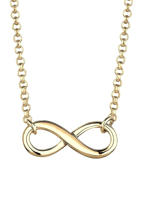 Elli Damen Halskette mit Infinity Symbol Unendlichkeit in 925 Sterling Silber 38 cm lang