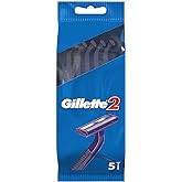 Gillette 2 Men's Disposable Razor, 5 Units - Pack of 2