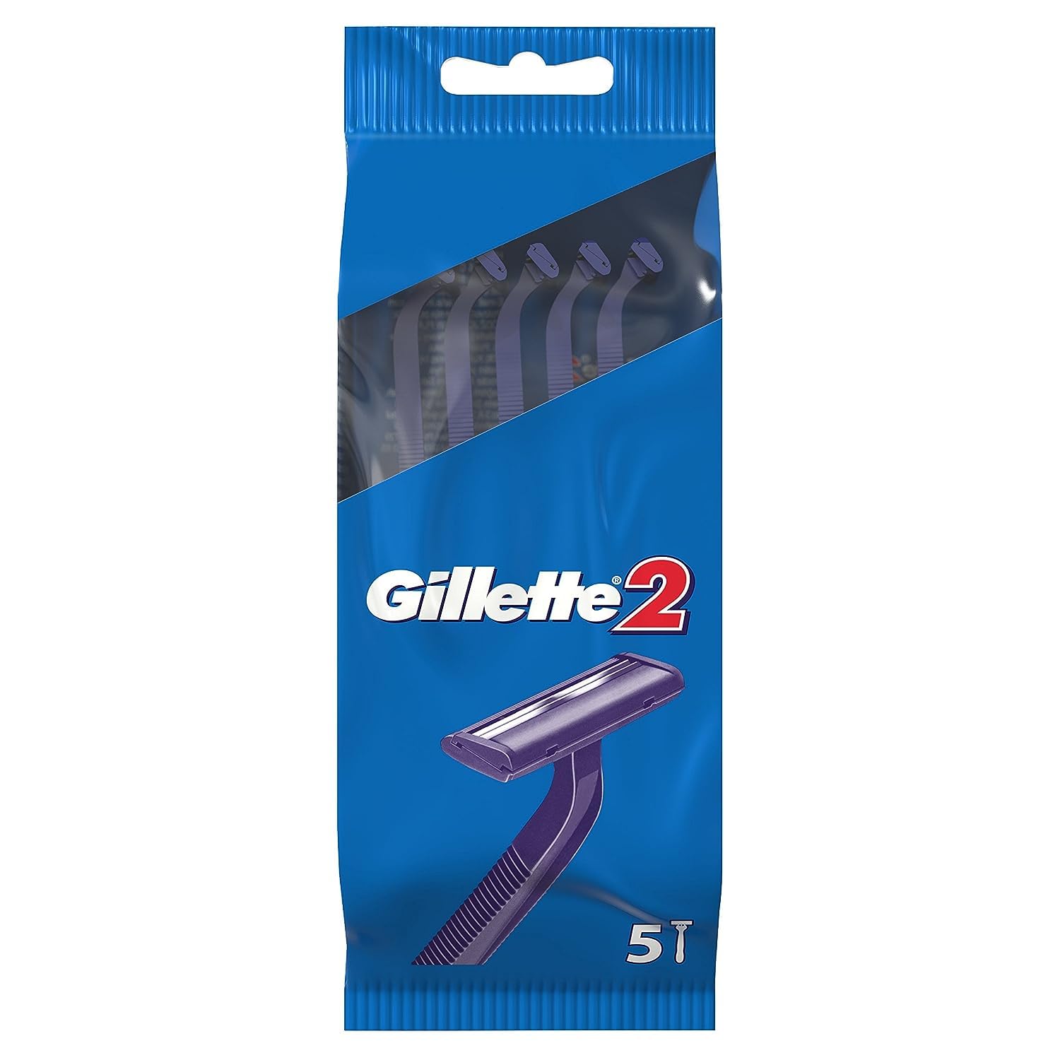 Gillette 2 Men's Disposable Razor, 5 Units - Pack of 2 — image 1
