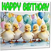 Ducklings Birthday Card - Cute Animal Baby Ducks Birthday Card 145 x 145mm