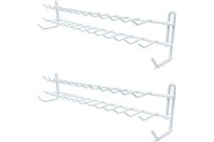 Huji Wall Mount Tie and Belt Rack Organizer, White (2 Pack)