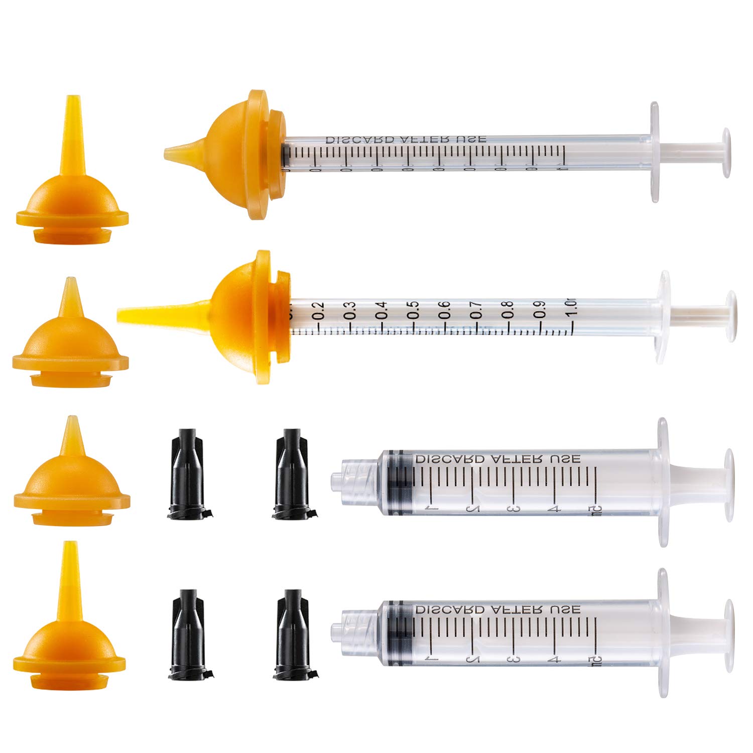betevie Mini and Original Nipple with Syringes for Puppy Kitten Squirrels and Other Newborn Pets - 6 Pack