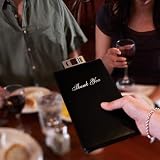 Fituenly Leather Restaurant Bill Holder 4pk Guest Check Card Menu Holder Black view 4